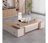 BKSAYAETou Scrivania amministrativa per computer da 78,74"/86,6", una scrivania moderna, semplice e lussuosa a forma di L per capi, manager e presidenti, utilizzata in soggiorno, studio e ufficio.