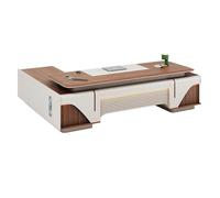 BKSAYAETou Scrivania amministrativa per computer da 78,74"/86,6", una scrivania moderna, semplice e lussuosa a forma di L per capi, manager e presidenti, utilizzata in soggiorno, studio e ufficio.