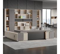 BKSAYAETou Scrivania amministrativa per computer da 78,74"/86,6", una scrivania moderna, semplice e lussuosa a forma di L per capi, manager e presidenti, utilizzata in soggiorno, studio e ufficio.