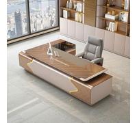 BKSAYAETou Scrivania amministrativa per computer da 78,74"/94,5", moderna, semplice e lussuosa, a forma di L per dirigenti, dirigenti e presidenti, utilizzata in soggiorno, studio e ufficio.