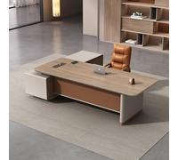 BKSAYAETou Scrivania amministrativa per computer da 78,74"/94,5", moderna, semplice e lussuosa, a forma di L, per dirigenti, dirigenti e presidenti, utilizzata in soggiorno, studio o ufficio.