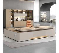 BKSAYAETou Scrivania amministrativa per computer da 78,74"/94,5", una scrivania moderna, semplice e lussuosa a forma di L per boss, manager e presidenti, utilizzata in soggiorno, studio e ufficio.