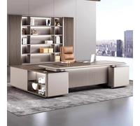 BKSAYAETou Scrivania amministrativa per computer da 90,6"/98,4", una scrivania moderna, semplice e lussuosa a forma di L per dirigenti, utilizzata in soggiorno, studio o ufficio.