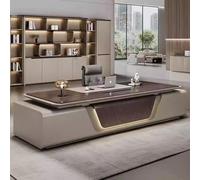 BKSAYAETou Scrivania amministrativa per computer da 94,5"/102,4", lussuosa, moderna e semplice scrivania rettangolare per dirigenti, manager e presidenti, utilizzata in soggiorno, studio e ufficio.