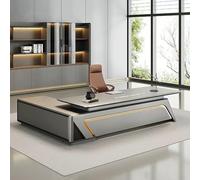 BKSAYAETou Scrivania amministrativa per computer da 94,5"/102,4", moderna, semplice e lussuosa, a forma di L per dirigenti, dirigenti e presidenti, utilizzata in soggiorno, studio e ufficio.