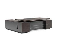 BKSAYAETou Scrivania amministrativa per computer da 94,5"/102,4", moderna, semplice e lussuosa, a forma di L per boss, manager e presidente, utilizzata in soggiorno, studio.