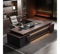 BKSAYAETou Scrivania amministrativa per computer da 94,5"/102,4", moderna, semplice e lussuosa, a forma di L per boss, manager e presidente, utilizzata in soggiorno, studio.