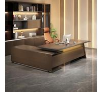 BKSAYAETou Scrivania amministrativa per computer da 94,5"/102,4", moderna, semplice e lussuosa, a forma di L per boss, manager e presidente, utilizzata in soggiorno, studio.