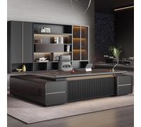 BKSAYAETou Scrivania amministrativa per computer da 94,5"/102,4", moderna, semplice e lussuosa, a forma di L, per dirigenti, dirigenti e presidenti, utilizzata in soggiorno, studio e ufficio.