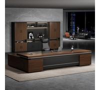 BKSAYAETou Scrivania amministrativa per computer da 94,5"/102,4", moderna, semplice e lussuosa scrivania a forma di L per dirigenti, manager e presidenti, utilizzata in soggiorno, studio e ufficio.