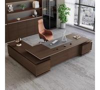 BKSAYAETou Scrivania amministrativa per computer da 94,5"/110,2", moderna, semplice e lussuosa, a forma di L per dirigenti, manager e presidenti, utilizzata in soggiorno, studio e ufficio.