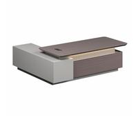 BKSAYAETou Scrivania amministrativa per computer da 94,5"/110,2", moderna, semplice e lussuosa, a forma di L per dirigenti, dirigenti e presidenti, utilizzata in soggiorno, studio e ufficio.