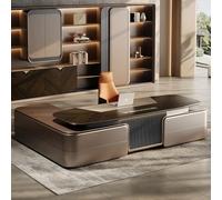 BKSAYAETou Scrivania amministrativa per computer da 94,5"/110,2", moderna, semplice e lussuosa, a forma di L per dirigenti, manager e presidenti, utilizzata in soggiorno, studio e ufficio.