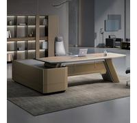 BKSAYAETou Scrivania amministrativa per computer da 94,5"/110,2", moderna, semplice e lussuosa, a forma di L per boss, manager e presidente, utilizzata in soggiorno, studio.