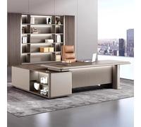 BKSAYAETou Scrivania per computer amministrativa da 86,6"/94,5", moderna, semplice e lussuosa, a forma di L, per dirigenti, presidenti, utilizzata in soggiorno, studio, ufficio.