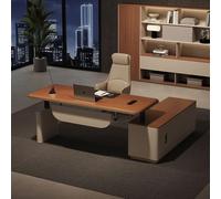 BKSAYAETou Scrivania per computer amministrativa sollevabile da 70,9"/78,74", moderna, semplice e lussuosa, a forma di L, per dirigenti, dirigenti e presidenti, utilizzata in soggiorno e studio.