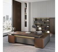 BKSAYAETou Scrivania per computer direzionale da 94,5"/102,4", moderna, semplice e lussuosa, a forma di L, per dirigenti, manager e presidenti, da utilizzare in soggiorno, studio e ufficio.