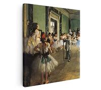 BKstuff - Quadro - Pronto da appendere - Stampa su tela canvas - Opere di Edgar Degas (50x45cm, La classe di danza (1874), Edgar Degas)