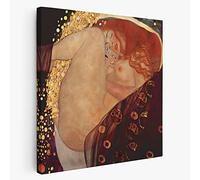 BKstuff Quadro Stampa su Tela Canvas Quadro opere di Gustav Klimt Donne da Appendere Arredamento (100x100cm, Danaë, Gustav Klimt)
