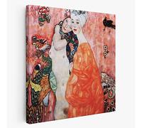 BKstuff Quadro stampa su tela canvas Quadro opere di Gustav Klimt Donne da appendere Arredamento (50x50cm, Le amiche, Gustav Klimt)