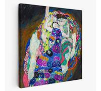 BKstuff Quadro Stampa su Tela Canvas Quadro opere di Gustav Klimt Donne da Appendere Arredamento (75x75cm, La Vergine, Gustav Klimt)