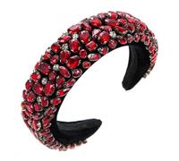 BKSYOFU - Fasce per capelli da donna, stile barocco, tempestato di diamanti, realizzate a mano, con teschio alto, per feste
