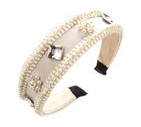 BKSYOFU - Fasce per capelli da donna, stile vintage, con diamanti e perle, accessori per capelli (Wit)