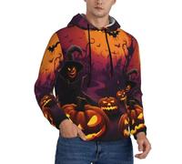 BKTRAVERPT Felpa da uomo Felice Halloween Stampa Felice Felpe con cappuccio 3D Casual Manica Lunga Felpa Con Cappuccio Con Grandi Tasche Per Uomini Adolescenti, 3D, M
