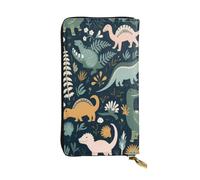 BKTRAVERPT Grazioso portafoglio lungo con cerniera, con dinosauro, in pelle, portamonete, organizer per carte di credito, da donna, con motivo stampato 3D, per donne e uomini, Motivo stampato in 3D,