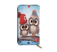 BKTRAVERPT Portafoglio lungo con cerniera, grazioso gufo elegante, in pelle, portamonete, organizer per carte di credito, per donne, con motivo stampato in 3D, per donne e uomini, Motivo stampato in