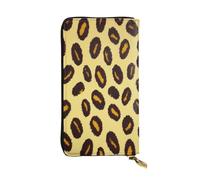 BKTRAVERPT Portafoglio lungo con cerniera, leopardato giallo, elegante, in pelle, portamonete, organizer per carte di credito, per donne, con motivo stampato 3D, per donne e uomini, Motivo stampato in