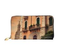 BKTRAVERPT Portafoglio lungo in pelle bella Italia con cerniera, elegante organizer per carte di credito, pochette per donne e uomini, portafoglio per telefono, Motivo stampato in 3D, Taglia unica,