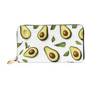 BKTRAVERPT Portafoglio lungo in pelle color avocado con cerniera, elegante organizer per carte di credito, pochette per donne e uomini, portafoglio per telefono, Motivo stampato in 3D, Taglia unica,