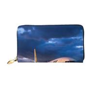BKTRAVERPT Portafoglio lungo in pelle con aereo nella luce della sera con cerniera, elegante organizer per carte di credito, pochette per donne e uomini, portafoglio per telefono, Motivo stampato in