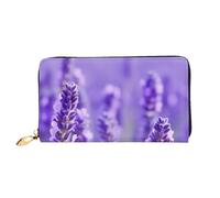 BKTRAVERPT Portafoglio lungo in pelle viola lavanda con cerniera, elegante organizer per carte di credito, pochette per donne e uomini, portafoglio per telefono, Motivo stampato in 3D, Taglia unica,