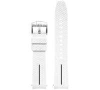 BKUANE Cinturino con estremità curva per Omega X Swatch Joint MoonSwatch 20mm Uomo Donna Cinturino in gomma siliconica a sgancio rapido per cinturini Seamaster 300(White black)