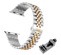 BKUANE Cinturino in acciaio metallico per Apple Watch Ultra Band 49mm 46mm 44mm 38mm 42mm Bracciale di ricambio IWatch Series 10 9 8 7 6 5 45mm 41mm Cinturini per orologi in ACCIAIO INOSSIDABILE(Silve