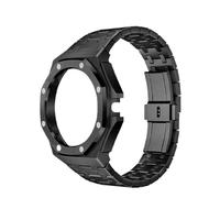 BKUANE Kit cinturino di modifica per HUAWEI GT Cyber Custodia per orologio Cinturino in acciaio inossidabile con lunetta di ricambio Bracciale in silicome(Black)