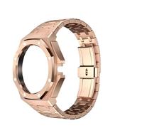 BKUANE Kit cinturino di modifica per HUAWEI GT Cyber Custodia per orologio Cinturino in acciaio inossidabile con lunetta di ricambio Bracciale in silicome(Rose Gold)
