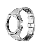BKUANE Kit cinturino di modifica per HUAWEI GT Cyber Custodia per orologio Cinturino in acciaio inossidabile con lunetta di ricambio Bracciale in silicome(Silver)