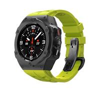 BKUANE Kit di modifica in lega per Samsung Galaxy Watch 7 Ultra 47MM Custodia in metallo per Galaxy Watch 7 Ultra Cinturino in gomma fluorurata Kit mod fai da te Cinturini per orologi(B-LmGr)