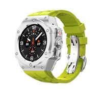 BKUANE Kit di modifica in lega per Samsung Galaxy Watch 7 Ultra 47MM Custodia in metallo per Galaxy Watch 7 Ultra Cinturino in gomma fluorurata Kit mod fai da te Cinturini per orologi(Ti-LmGr)