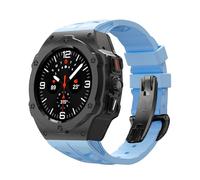BKUANE Kit di modifica in lega per Samsung Galaxy Watch 7 Ultra 47MM Custodia in metallo per Galaxy Watch 7 Ultra Cinturino in gomma fluorurata Kit mod fai da te Cinturini per orologi(B-U)