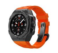 BKUANE Kit di modifica in lega per Samsung Galaxy Watch 7 Ultra 47MM Custodia in metallo per Galaxy Watch 7 Ultra Cinturino in gomma fluorurata Kit mod fai da te Cinturini per orologi(B-O)
