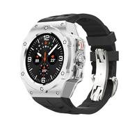 BKUANE Kit di modifica in lega per Samsung Galaxy Watch 7 Ultra 47MM Custodia in metallo per Galaxy Watch 7 Ultra Cinturino in gomma fluorurata Kit mod fai da te Cinturini per orologi(Ti-B)