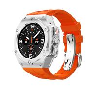 BKUANE Kit di modifica in lega per Samsung Galaxy Watch 7 Ultra 47MM Custodia in metallo per Galaxy Watch 7 Ultra Cinturino in gomma fluorurata Kit mod fai da te Cinturini per orologi(Ti-O)