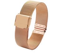 BKUANE Milanese Loop femminile Semplice cinturino 12 13 14 15 16 17 18 19 20 22mm metallo tessuto moda trend braccialetto Per DW AR cinturino, 14mm