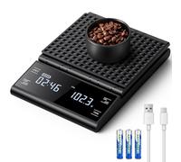 BKXCHA Bilancia da Caffè con Timer, Bilancia da Cucina Digitale Ricaricabile, Bilancia di Precisione da 5 kg/0,1 g per Espresso e Versamento, Bilancia da Caffè con Misurazione Automatica del Tempo