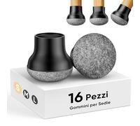 BKXCHA Gommini per Sedie Rotondi, Feltrini Sedie Silicone Neri 16 Pezzi, Tappini per Gambe Rotonde Quadrate 14-18mm, Copri Piedini Proteggere il Pavimento Duro dal Rumore