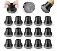 BKXCHA Gommini per Sedie Rotondi, Feltrini Silicone Gommini Sedie Neri 32 Pezzi, Tappini per Gambe Rotonde Quadrate 14-18mm, Copri Piedini Proteggere il Pavimento Duro dal Rumore